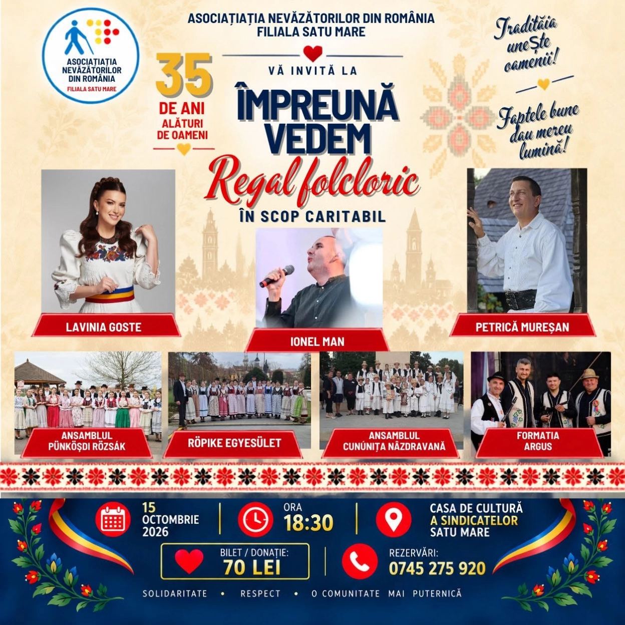 ÎMPREUNĂ VEDEM | Regal folcloric | Asociația Nevăzătorilor din România – Filiala Satu Mare